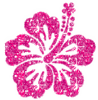 Pink hibiscus-glitter
