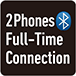 Conexão em tempo integral de 2 telefones