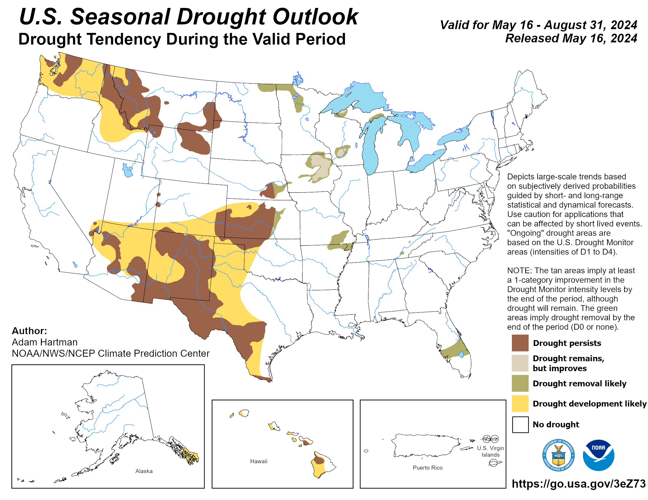 Drought Outlook Map of the United States