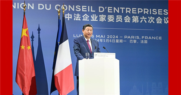 Xi attends closing ceremony of the sixth meeting of China-France Business Council with Macron