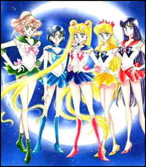 Five Sailor Scouts, or 'Seru Senshi'.