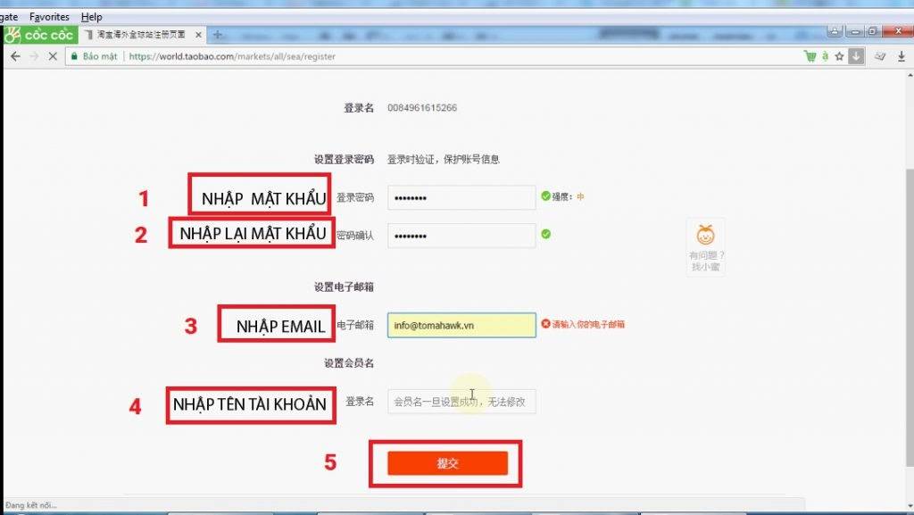 Hình ảnh nguồn hàng Cách đăng ký tài khoản trên Taobao Trên Điện thoại & Máy tính giá sỉ Hàng Quảng Châu Taobao 1688 Trung Quốc về TP.HCM