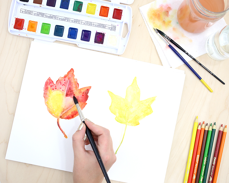 How to paint watercolor leaves. A helpful watercolor tutorial with three simple steps. Click through for the full tutorial.