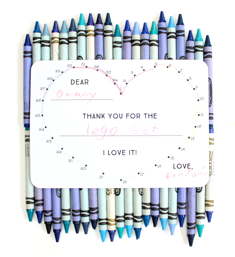 Color-in thank you cards from tiny prints