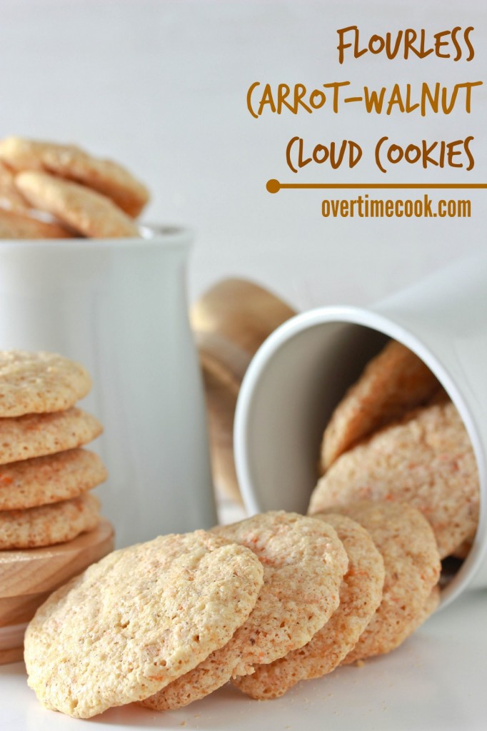 flourless carrot walnut cloud cookies