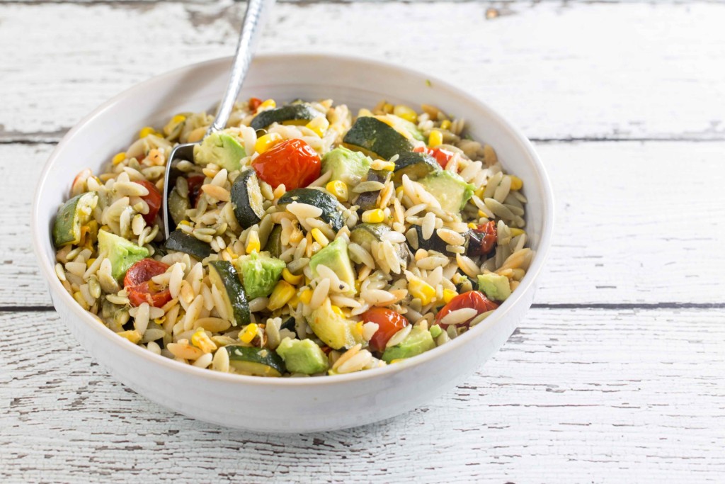 orzo salad with roasted summer vegetables