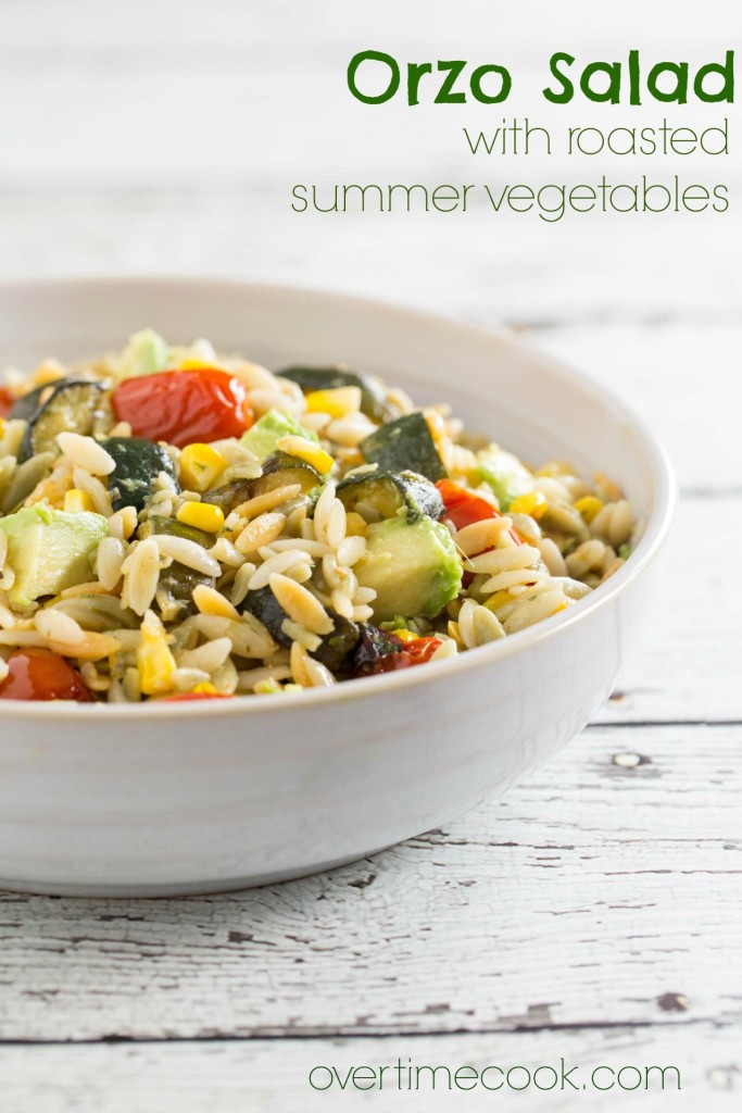 orzo salad with roasted summer vegetables | overtimecook.com