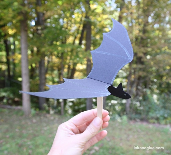 flappy bat kids craft for Halloween