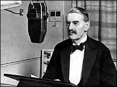 Neville Chamberlain in recording studio
