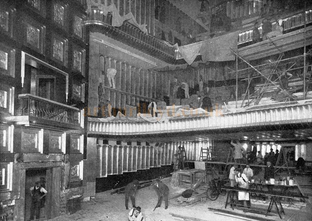 Finishing touches being made to the Auditorium of the Savoy Theatre before its opening on the 24th of October 1929 - From The Sphere, October 19th 1929.