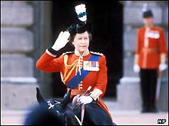Queen Elizabeth II during the Trooping the Colour parade 