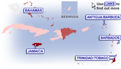 Map of Caribbean