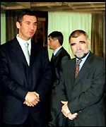Montenegro President Milo Djukanovic with Croatian President Stipe Mesic