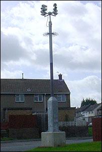 CCTV mast on the Cae Fardre estate