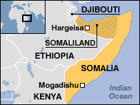 Somalia, showing breakaway region of Somaliland
