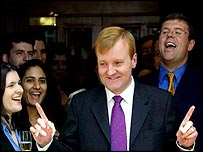 Charles Kennedy is welcomed back to Lib Dem headquarters