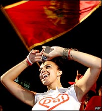 Montenegrins celebrate in Podgorica