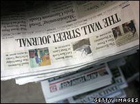 Wall Street Journal on newspaper stand