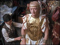 John Hurt in the BBC Costume Department
