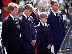 Earl Spencer, Princes Wiliam, Harry and Charles