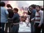 Fires burn during riots in Tehran