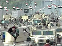 Iraqi troops on parade