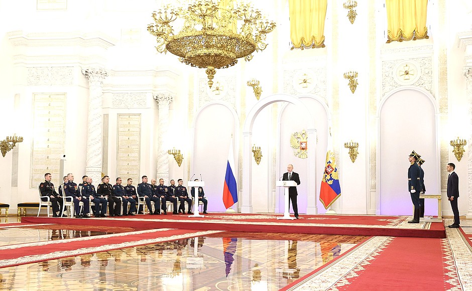 Presentation of Gold Star medals to Heroes of Russia.