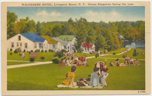 Waldemere Hotel, Livingston Manor, N.Y., deluxe bungalows facing our lake