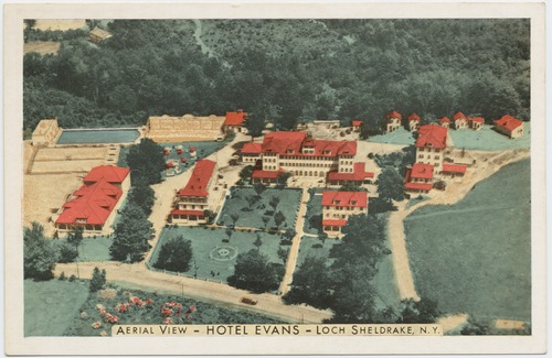 Aerial view, Hotel Evans, Loch Sheldrake, N.Y.