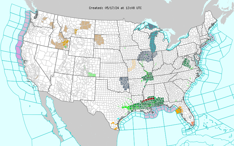 Weather Warnings Map of the United States