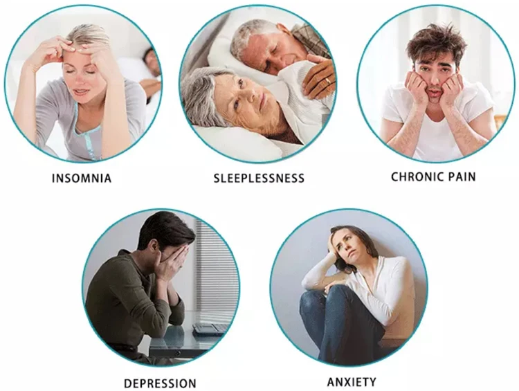 Trådlös sömnlöshet Migrän Huvudvärk Lindring Hypnotisk Fysisk CES-terapianordning