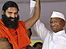 Baba Ramdev (left) and Anna Hazare (right)