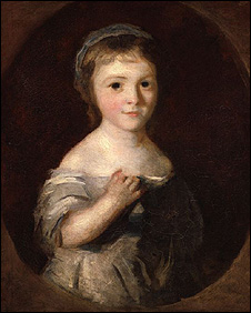 Georgina Spencer, Duchess of Devonshire ascribed to Sir Joshua Reynolds, circa 1759-1761.  National Portrait Gallery