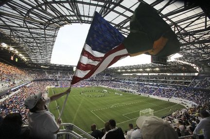Inside Red Bull Arena, for inaugural game