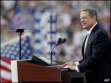 Al Gore speaks at Invesco Field, Denver, 28 Aug